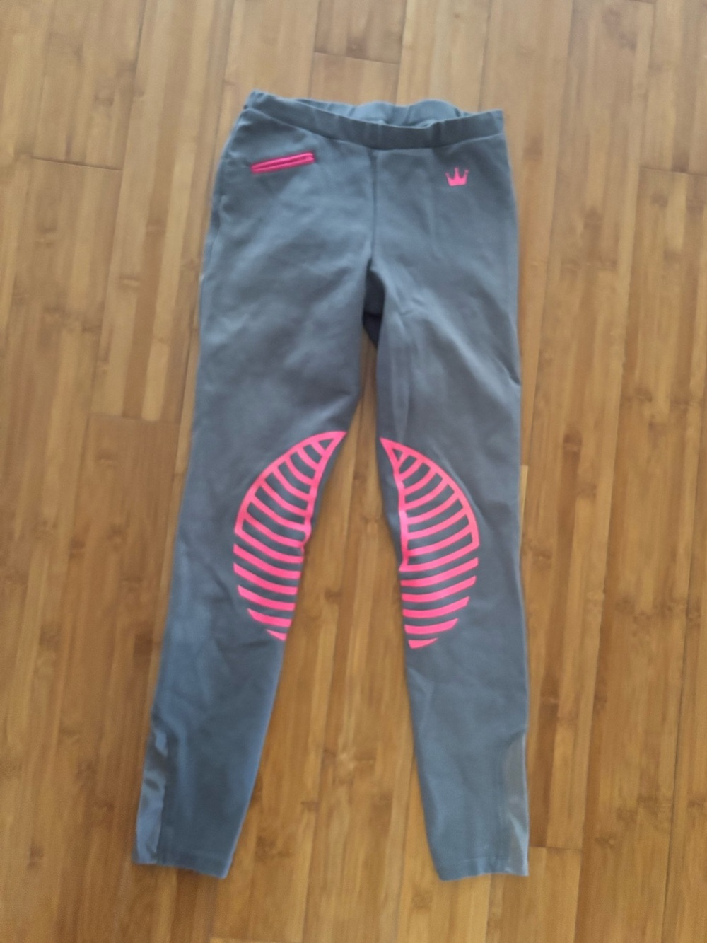 HR Farm Girls Equestrian Riding Pants With Silicone Grip- Size 12